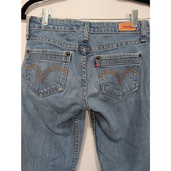 Levis 524 Too Superlow Skinny Bootcut Jeans Light Wash Women Size 3 Stretch - Picture 4 of 8